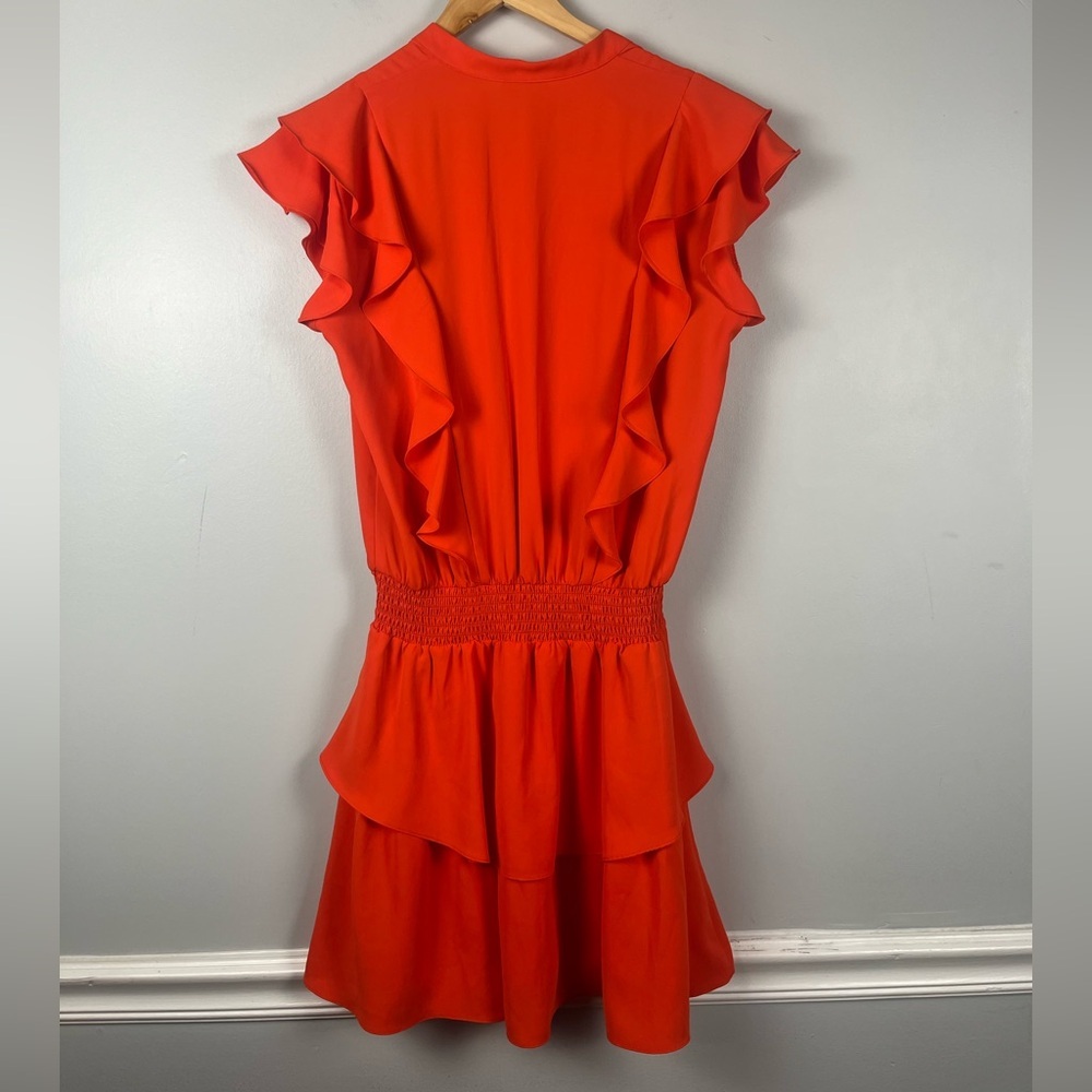 Amanda Uprichard Women’s Vareta Dress Ruffle Orange medium Mini - Picture 8 of 9